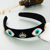 Women's Fashion Retro Hair Hoop Black Velvet With Diamond Design