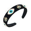 Women's Fashion Retro Hair Hoop Black Velvet With Diamond Design