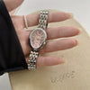 Women's Fashion Retro Oval Metal Case Fine Steel Strap Quartz Watch