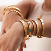 Women's Fashion Retro Stainless Steel Zircon Bracelet With Geometric Design