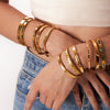 Women's Fashion Retro Stainless Steel Zircon Bracelet With Geometric Design