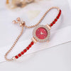 Women's Fashion Rhinestone Thin Strap Leather And Stainless Steel Quartz Watch With Rectangular Dial