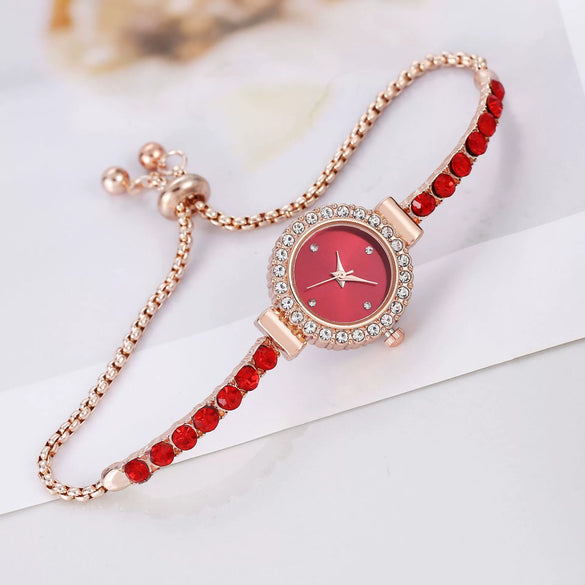 Women's Fashion Rhinestone Thin Strap Leather And Stainless Steel Quartz Watch With Rectangular Dial
