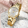 Women's Fashion Rhinestone Watch Stainless Steel Band Round Dial Quartz Watch
