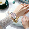 Women's Fashion Rhinestone Watch Stainless Steel Band Round Dial Quartz Watch