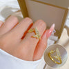 Women's Fashion Ring Brass Material With Crown Pattern And Real Gold Electroplating