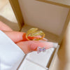 Women's Fashion Ring Brass Real Gold Electroplated Open Leaf Microinlaid The Crown Style