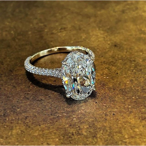 Women's Fashion Ring Copper Geometric Inlaid Zircon