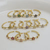 Women's Fashion Ring Copper Zirconium December Birthstone Flower Shape Electroplating