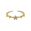 Women's Fashion Ring Copper Zirconium December Birthstone Flower Shape Electroplating