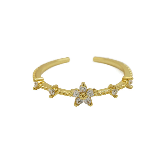 Women's Fashion Ring Copper Zirconium December Birthstone Flower Shape Electroplating