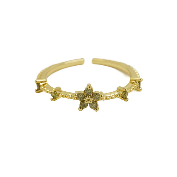 Women's Fashion Ring Copper Zirconium December Birthstone Flower Shape Electroplating