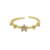 Women's Fashion Ring Copper Zirconium December Birthstone Flower Shape Electroplating