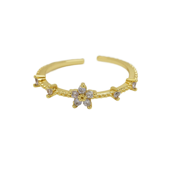 Women's Fashion Ring Copper Zirconium December Birthstone Flower Shape Electroplating