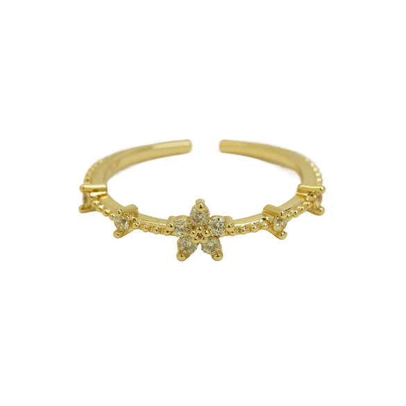 Women's Fashion Ring Copper Zirconium December Birthstone Flower Shape Electroplating