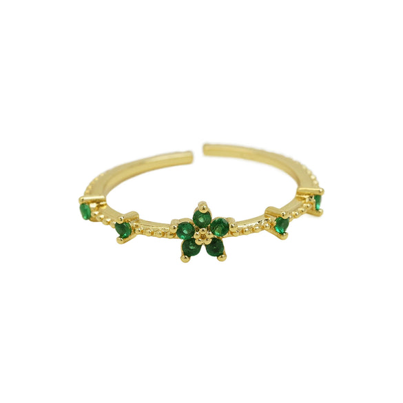 Women's Fashion Ring Copper Zirconium December Birthstone Flower Shape Electroplating