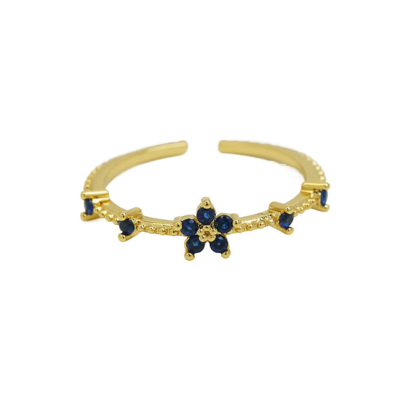 Women's Fashion Ring Copper Zirconium December Birthstone Flower Shape Electroplating
