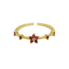 Women's Fashion Ring Copper Zirconium December Birthstone Flower Shape Electroplating