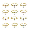 Women's Fashion Ring Copper Zirconium December Birthstone Flower Shape Electroplating