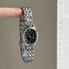 Women's Fashion Roman Scale Compact Oval Metal Band Watch