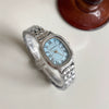 Women's Fashion Roman Scale Compact Oval Metal Band Watch