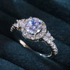 Women's Fashion Round Zircon Engagement Proposal Ring Copper Geometric Style