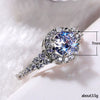 Women's Fashion Round Zircon Engagement Proposal Ring Copper Geometric Style
