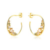 Women's Fashion S925 Silver Needle And Copper Earrings With Colorful Zircon Geometric And U Shape Design