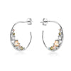 Women's Fashion S925 Silver Needle And Copper Earrings With Colorful Zircon Geometric And U Shape Design