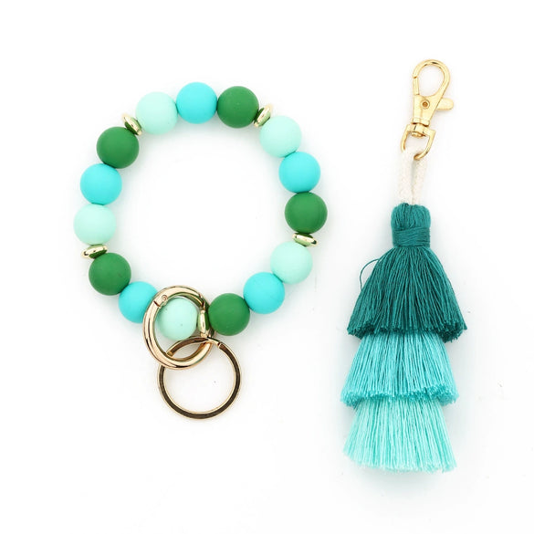 Women's Fashion Silicone Tassel Bracelet Keychain