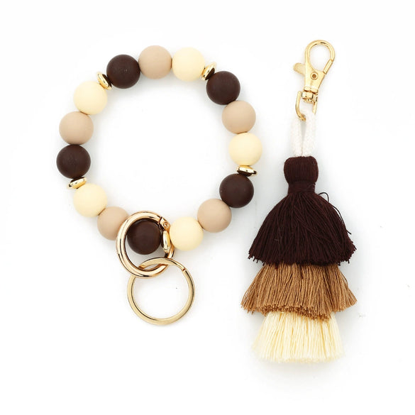 Women's Fashion Silicone Tassel Bracelet Keychain
