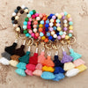 Women's Fashion Silicone Tassel Bracelet Keychain