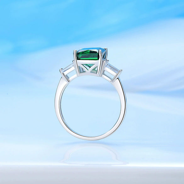 Women's Fashion Silver Goose Ring With Yellow Diamond And Geometric Pattern Ice Flower Cut High Carbon Diamond 8A Zircon