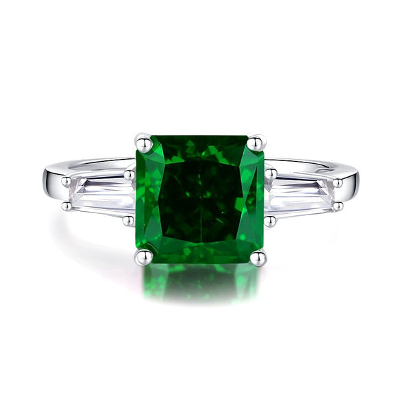 Women's Fashion Silver Goose Ring With Yellow Diamond And Geometric Pattern Ice Flower Cut High Carbon Diamond 8A Zircon