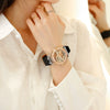 Women's Fashion Simple Alloy Case Mineral Reinforced Glass Mirror Silicone Strap Round Dial Mechanical Watch With Rhinestones And Waterproof Function