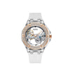 Women's Fashion Simple Alloy Case Mineral Reinforced Glass Mirror Silicone Strap Round Dial Mechanical Watch With Rhinestones And Waterproof Function