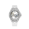 Women's Fashion Simple Alloy Case Mineral Reinforced Glass Mirror Silicone Strap Round Dial Mechanical Watch With Rhinestones And Waterproof Function