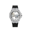 Women's Fashion Simple Alloy Case Mineral Reinforced Glass Mirror Silicone Strap Round Dial Mechanical Watch With Rhinestones And Waterproof Function