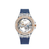 Women's Fashion Simple Alloy Case Mineral Reinforced Glass Mirror Silicone Strap Round Dial Mechanical Watch With Rhinestones And Waterproof Function