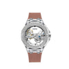 Women's Fashion Simple Alloy Case Mineral Reinforced Glass Mirror Silicone Strap Round Dial Mechanical Watch With Rhinestones And Waterproof Function