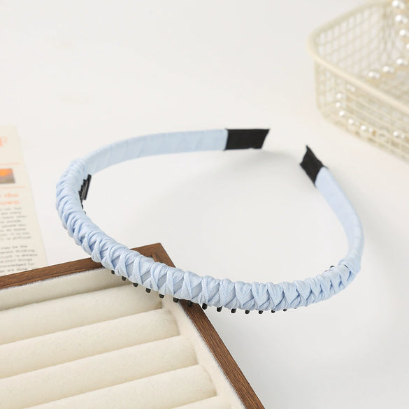 Women's Fashion Simple Alloy Electroplated Solid Color Toothed Nonslip Headband Hair Accessory