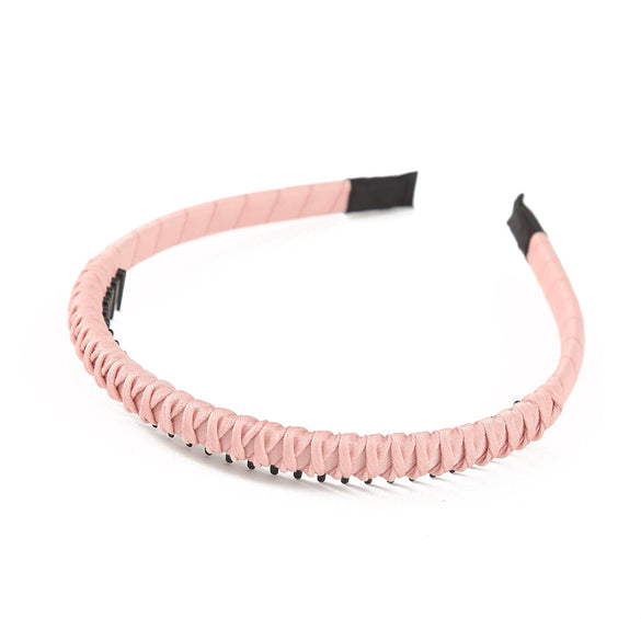 Women's Fashion Simple Alloy Electroplated Solid Color Toothed Nonslip Headband Hair Accessory