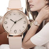 Women's Fashion Simple Belt Quartz Watch With Imitation Leather Strap Alloy Case And Round Dial