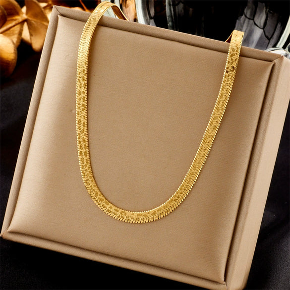 Women's Fashion Simple Design Stainless Steel Clavicle Chain With Pearl Round Eye Pendant Electroplated Jewelry