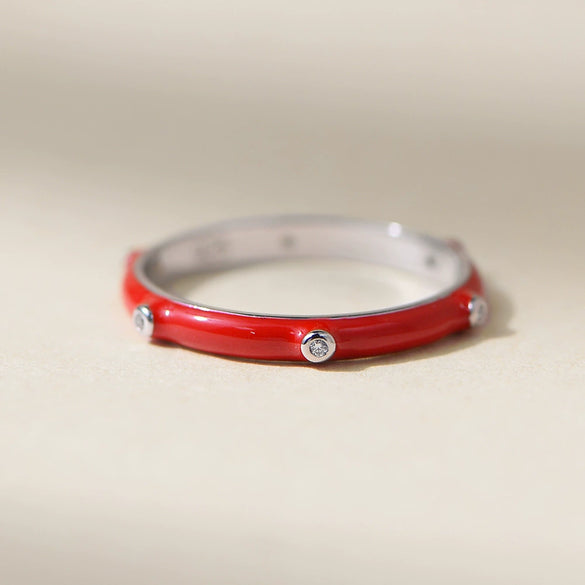 Women's Fashion Simple Geometric Glue Diamond Ring S925 Sterling Silver