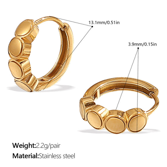 Women's Fashion Simple Geometric Round 316L Stainless Steel Vacuum Electroplated Earrings