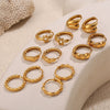 Women's Fashion Simple Geometric Round 316L Stainless Steel Vacuum Electroplated Earrings