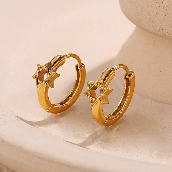 Women's Fashion Simple Geometric Round 316L Stainless Steel Vacuum Electroplated Earrings