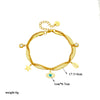 Women's Fashion Simple Highgrade Multilayer Stacked Titanium Steel Round Pendant Eye Butterfly Diamondembedded Electroplated Bracelet