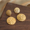 Women's Fashion Simple Highgrade 316L Stainless Steel Goldplated Geometric Round Earrings Jewelry